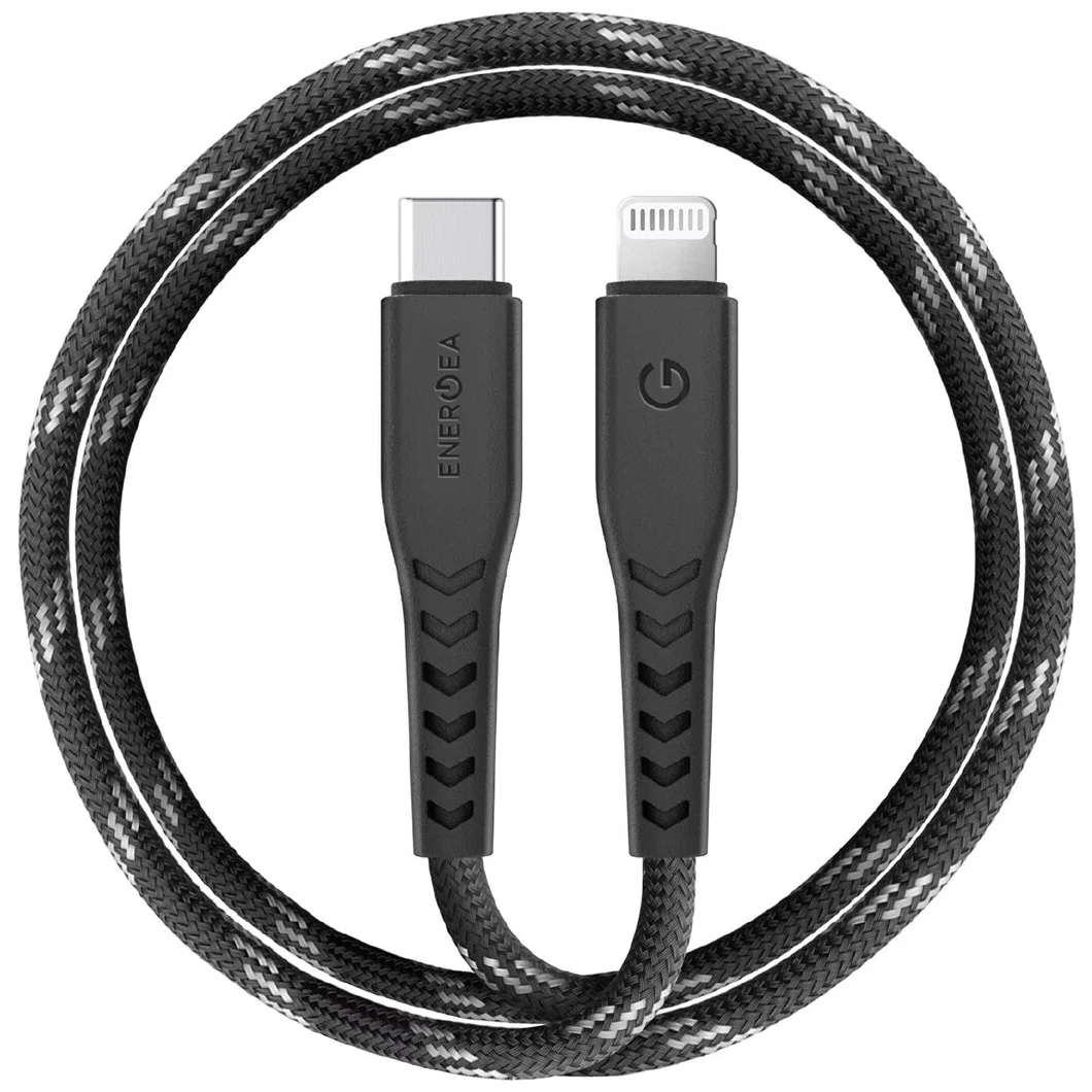Кабель EnergEA NyloFlex USB-C to Lightning 1.5м, черный